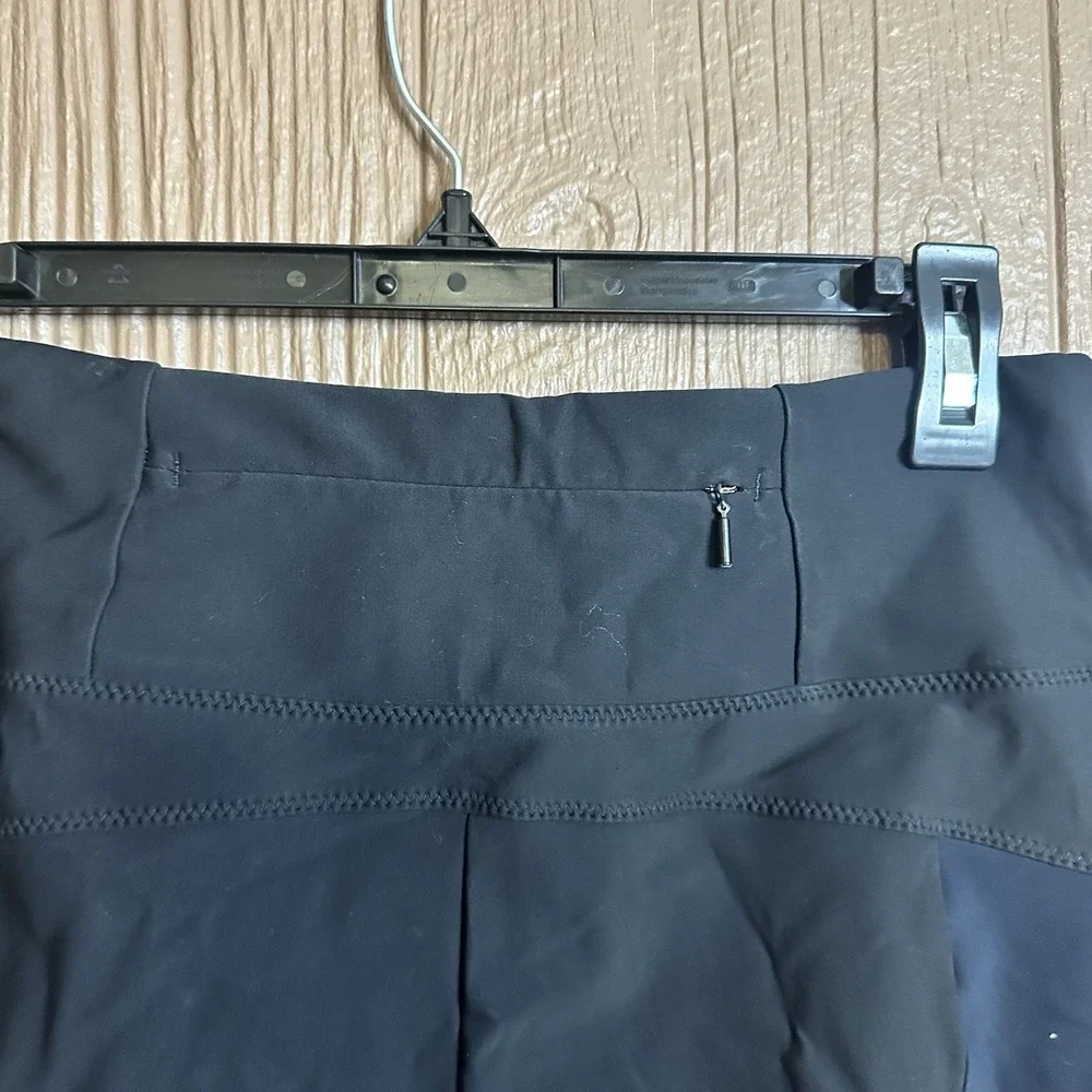 Athleta Stellar Tight Leggings Women's Sz S Two Tone Black Navy Blue Activewear